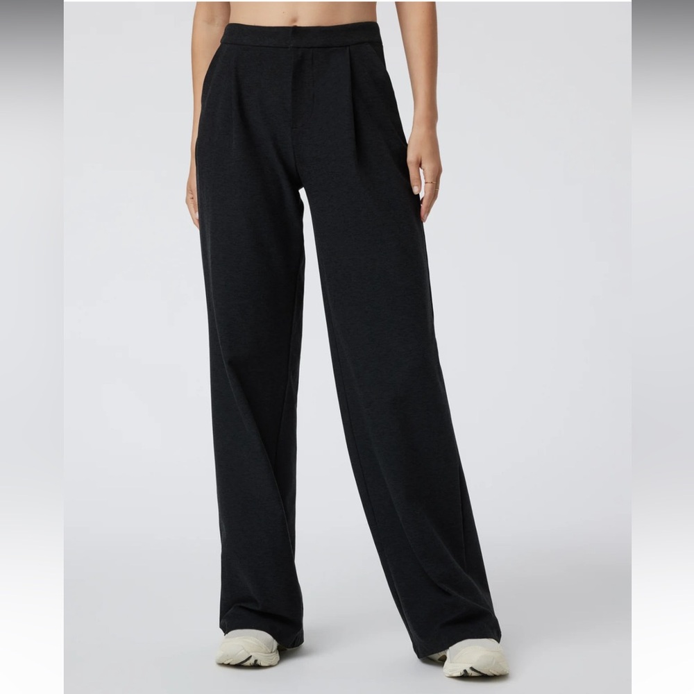 Vuori Elevation Trouser, Black Heather Wide-Leg Pants, Small